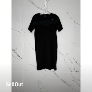 G-Star RAW Women's Black T-Shirt Dress Mesh Panel Short Sleeve S
